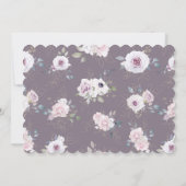 Invitation Confirmation de l'aquarelle violet Fleurs (Dos)