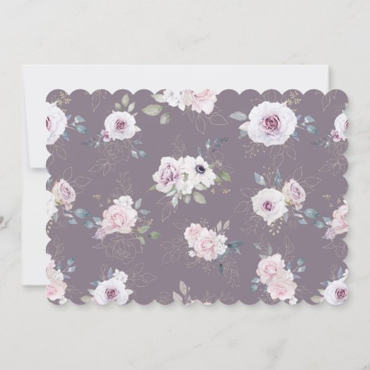 Invitation Confirmation de l'aquarelle violet Fleurs (Dos)