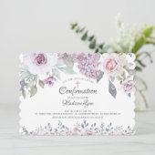 Invitation Confirmation de l'aquarelle violet Fleurs (Debout devant)