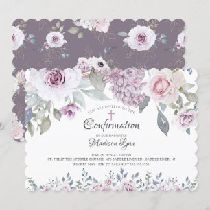 Invitation Confirmation de l'aquarelle violet Fleurs