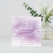 Invitation Confirmation de l'aquarelle violette (Debout devant)