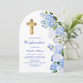 Invitation Confirmation de l'arc bleu Hydrangea (Debout devant)