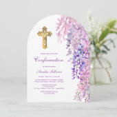 Invitation Confirmation de l'arc d'aquarelle Wisteria (Debout devant)