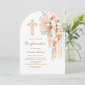 Invitation Confirmation de l'arc de bouquet beige et de menth (Debout devant)