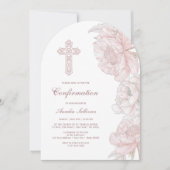 Invitation Confirmation de l'arc des pivoines blanches roses (Devant)