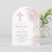 Invitation Confirmation de l'arc des pivoines blanches roses (Debout devant)