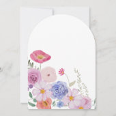 Invitation Confirmation de l'arc Fleur sauvage d'aquarelle (Dos)