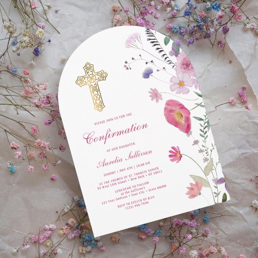 Invitation Confirmation de l'arc Fleur sauvage de printemps