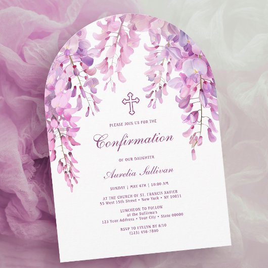 Invitation Confirmation de l'arc rose Lilac Wisteria