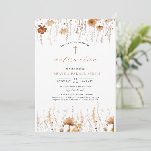 Invitation Confirmation de l'automne de Boho (Debout devant)