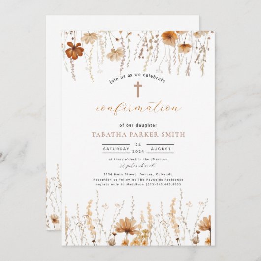 Invitation Confirmation de l'automne de Boho (Devant / Derrière)