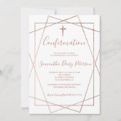 Invitation Confirmation de l'écriture blanche, géométrique et (Devant)