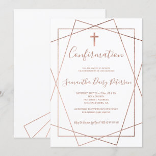 Invitation Confirmation de l'écriture blanche, géométrique et
