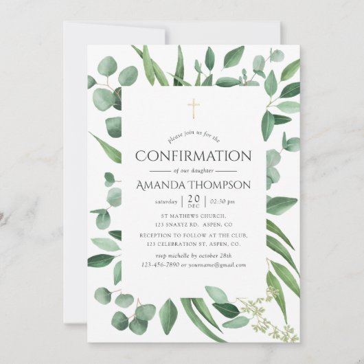 Invitation Confirmation de l'écualyptus vert (Devant)