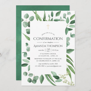 Invitation Confirmation de l'écualyptus vert