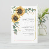 Invitation Confirmation de l'eucalyptus de tournesol floral (Debout devant)