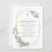 Invitation Confirmation de l'eucalyptus géométrique aquarelle (Devant)