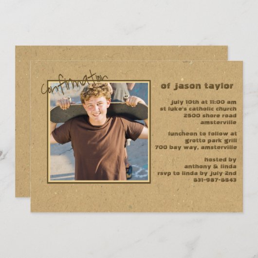 Invitation Confirmation de l'invitation de photo Décontractée (Devant / Derrière)