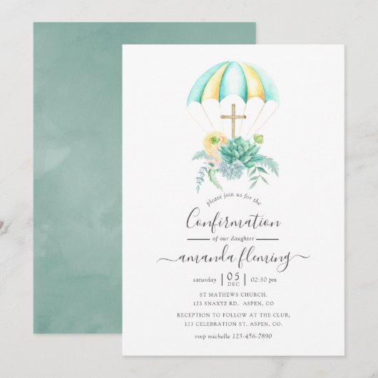 Invitation Confirmation de livraison du bouquet de succulente (Devant / Derrière)