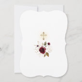 Invitation Confirmation de luxe Burgundy Gold Floral Girl (Dos)