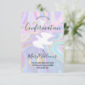 Invitation Confirmation de marbre coloré fluide catholique (Debout devant)