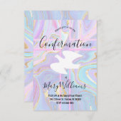 Invitation Confirmation de marbre coloré fluide catholique (Devant / Derrière)