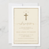 Invitation Confirmation de monogramme de croisement de feuill (Devant)