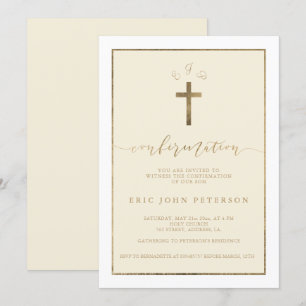 Invitation Confirmation de monogramme de croisement de feuill