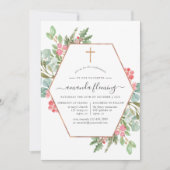 Invitation Confirmation de Noël Eucalyptus géométrique (Devant)