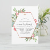 Invitation Confirmation de Noël Eucalyptus géométrique (Debout devant)