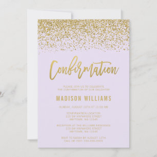 Invitation Confirmation de Parties scintillant d'or de Lavend