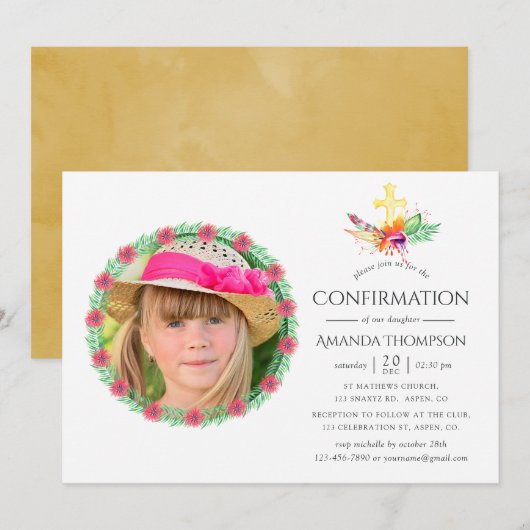 Invitation Confirmation de photo d'été tropical (Devant / Derrière)