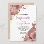 Invitation Confirmation de robe Rose rose pâle (Devant / Derrière)