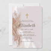 Invitation Confirmation De Sa Croix D'Aquarelle D'Or (Devant)