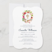 Invitation Confirmation De Sa Croix Florale Aquarelle (Devant)