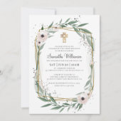 Invitation Confirmation De Sa Croix Florale Géométrique Moder (Devant)