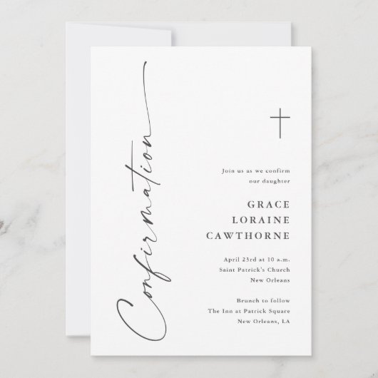 Invitation Confirmation de script élégant moderne (Devant)