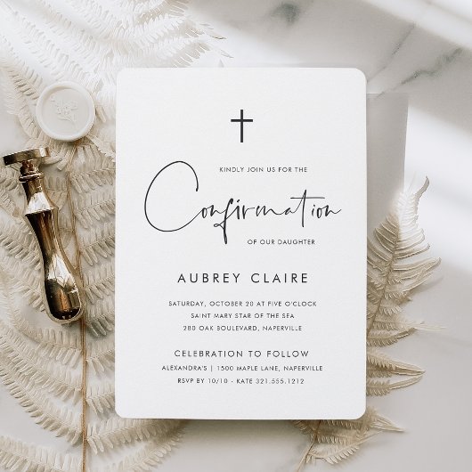 Invitation Confirmation de script manuscrit minimaliste moder