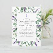 Invitation Confirmation de verdure d'eucalyptus lavande (Debout devant)