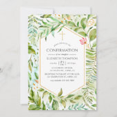 Invitation Confirmation de verdure géométrique à l'aquarelle (Devant)