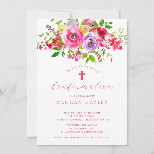 Invitation Confirmation des Bénédictions de fleurs (Devant)