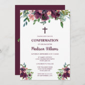 Invitation Confirmation des filles d'aquarelle florale de Bou (Devant / Derrière)