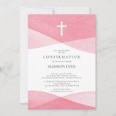 Invitation Confirmation des filles d'aquarelle rose (Devant)