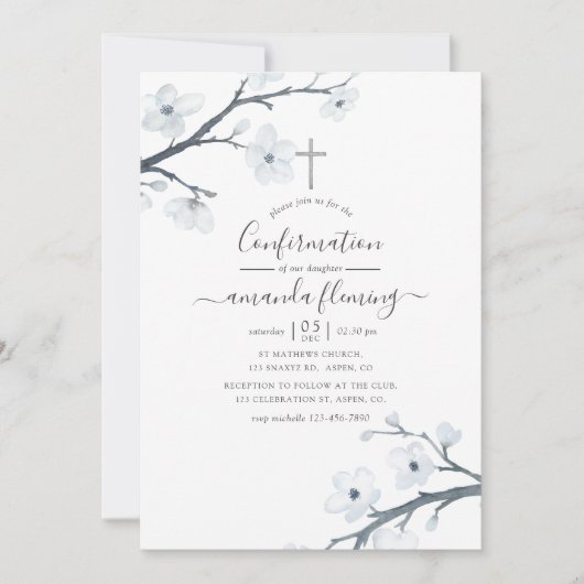 Invitation Confirmation des fleurs de cerises (Devant)