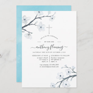 Invitation Confirmation des fleurs de cerises blanches