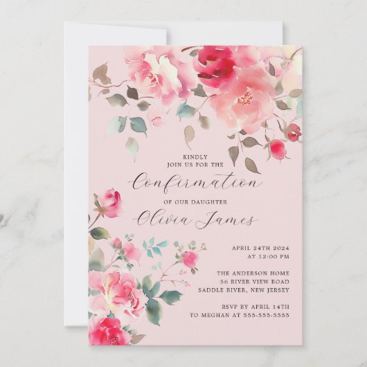 Invitation Confirmation des fleurs de flush (Devant)