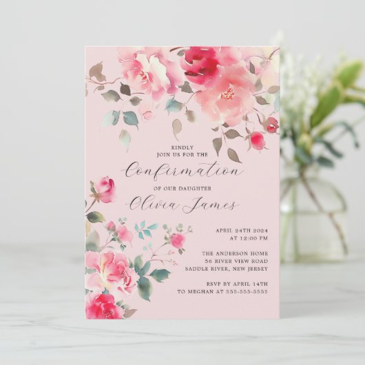 Invitation Confirmation des fleurs de flush (Debout devant)