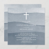 Invitation Confirmation des garçons d'aquarelle bleue (Devant / Derrière)