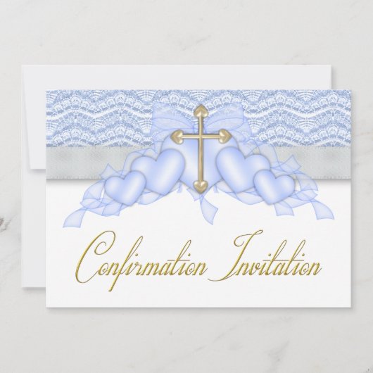 Invitation Confirmation des garçons de la Croix Bleue et Or (Devant)