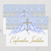 Invitation Confirmation des garçons de la Croix Bleue et Or (Devant / Derrière)